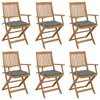 Image de Chaises Pliables De Jardin Lot De 6 Avec Coussins Bois D'acacia Vidaxl