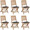 Image de Chaises Pliables De Jardin Lot De 6 Avec Coussins Bois D'acacia Vidaxl