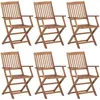 Image de Chaises Pliables De Jardin 6 Pcs Bois D'acacia Solide Vidaxl