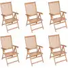 Image de Chaises Inclinables De Jardin Lot De 6 Bois De Teck Solide Vidaxl