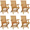 Image de Chaises Pliables De Jardin Lot De 6 Bois De Teck Solide Vidaxl