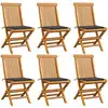 Image de Chaises De Jardin Et Coussins Anthracite Lot De 6 Bois De Teck Vidaxl