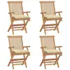 Image de Chaises De Jardin Et Coussins Blanc Crème Lot De 4 Teck Massif Vidaxl