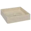 Image de Lavabo en marbre crème - VidaXL - 40x40x10 cm - Fait à la main - Élégant et facile à nettoyer