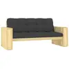 Image de Banc De Jardin Avec Coussins Anthracite 179 Cm Pin Imprégné Vidaxl