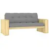 Image de Banc De Jardin Avec Coussins Gris 179 Cm Pin Imprégné Vidaxl