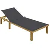 Image de Chaise Longue Avec Coussin Anthracite Bois De Pin Imprégné Vidaxl