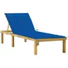 Image de Chaise Longue Avec Coussin Bleu Royal Bois De Pin Imprégné Vidaxl