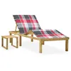 Image de Chaise Longue De Jardin Avec Table Et Coussin Pin Imprégné Vidaxl