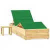 Image de Chaise Longue De Jardin Avec Table Et Coussin Pin Imprégné Vidaxl