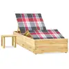 Image de Chaise Longue De Jardin Avec Table Et Coussin Pin Imprégné Vidaxl