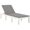 Image de Chaise Longue Avec Coussin Plastique Blanc Vidaxl