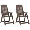 Image de Chaises Inclinables De Jardin 2 Pcs Plastique Moka Vidaxl