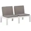 Image de Banc De Salon De Jardin Avec Coussin Plastique Blanc Vidaxl