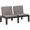 Image de Banc De Salon De Jardin Avec Coussin Plastique Gris Vidaxl