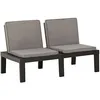 Image de Banc de salon de jardin - VIDAXL - Confortable - Plastique - 3 personnes - Coussin amovible