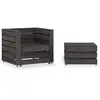 Image de Salon De Jardin Palette 2 Pcs Bois De Pin Imprégné De Gris Vidaxl