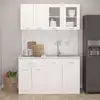 Image de Ensemble De 4 Meubles De Cuisine "lyon" En Bois D'ingénierie Blanc Vidaxl