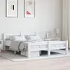 Image de vidaXL Cadre de lit sans matelas blanc bois de pin massif 140x200 cm 322071