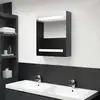 Image de Armoire De Salle De Bain À Miroir Led Gris Brillant 50x14x60 Cm Vidaxl