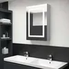 Image de Armoire De Salle De Bain À Miroir Led Gris Béton 50x13x70 Cm Vidaxl