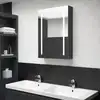 Image de Armoire De Salle De Bain À Miroir Led Noir Brillant 50x13x70 Cm Vidaxl