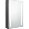Image de Armoire De Salle De Bain À Miroir Led Gris 50x13x70 Cm Vidaxl