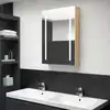 Image de Armoire De Salle De Bain À Miroir Led Blanc Et Chêne 50x13x70cm Vidaxl