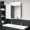 Image de Armoire De Salle De Bain À Miroir Led Noir Brillant 60x11x80 Cm Vidaxl