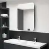Image de Armoire De Salle De Bain À Miroir Led Gris Brillant 60x11x80 Cm Vidaxl