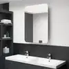 Image de Armoire De Salle De Bain À Miroir Led Blanc Et Chêne 60x11x80cm Vidaxl