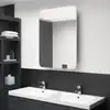 Image de Armoire De Salle De Bain À Miroir Led Blanc Brillant 60x11x80cm Vidaxl
