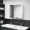 Image de Armoire De Salle De Bain À Miroir Led Blanc Brillant 62x14x60cm Vidaxl