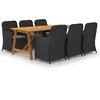 Image de Ensemble À Manger De Jardin 7 Pcs Noir Vidaxl