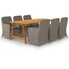 Image de Ensemble À Manger De Jardin 7 Pcs Marron Vidaxl