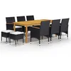 Image de vidaXL Ensemble à manger de jardin 11 pcs Noir 3067875