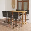 Image de Ensemble De Bar De Jardin 7 Pcs Avec Coussins Gris Vidaxl