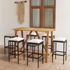Image de Ensemble De Bar De Jardin Avec Coussins 7 Pcs Noir Vidaxl