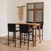 Image de Ensemble De Bar De Jardin 5 Pcs Noir Vidaxl