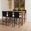 Image de Ensemble De Bar De Jardin Avec Coussins 7 Pcs Noir Vidaxl
