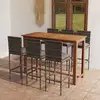 Image de Ensemble De Bar De Jardin 7 Pcs Avec Coussins Gris Vidaxl