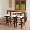 Image de Ensemble De Bar De Jardin Avec Coussins 7 Pcs Marron Vidaxl