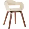 Image de Chaise De Salle À Manger Blanc Bois Courbé Et Similicuir Vidaxl