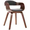 Image de Chaise De Salle À Manger Gris Foncé Bois Courbé Et Tissu Vidaxl