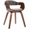 Image de Chaise De Salle À Manger Taupe Bois Courbé Et Tissu Vidaxl