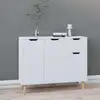 Image de Buffet Blanc 90x30x72 Cm Bois D'ingénierie Vidaxl