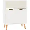 Image de Buffet Blanc Brillant 60x30x72 Cm Bois D'ingénierie Vidaxl