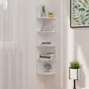 Image de vidaXL Étagère dangle murale Blanc 19x19x123 cm Bois dingénierie 326831