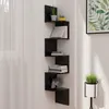 Image de vidaXL Étagère dangle murale noir brillant 19x19x123 cm 326838