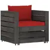 Image de Vidaxl salon de jardin 2 pcs avec coussins bois imprégné de gris